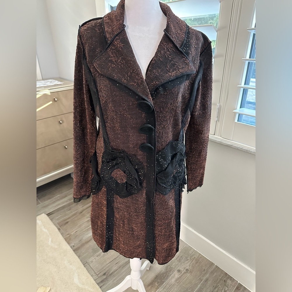 Carrie Me Couture Palm Beach Three piece Ensemble- Coat and Two Dress - Size S